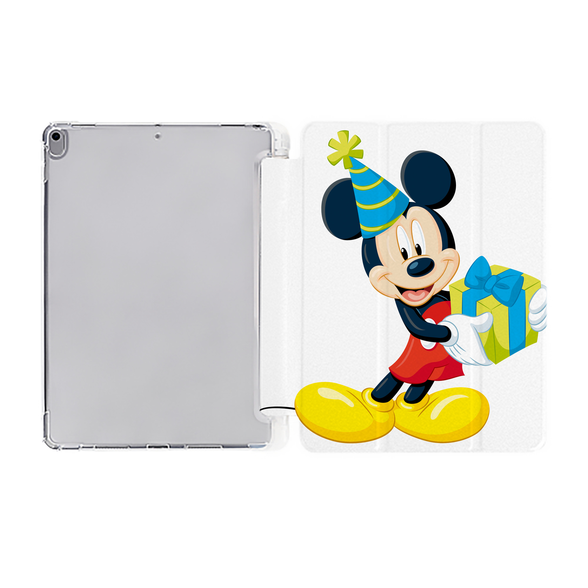 （画像用） ミッキーマウス Mickey Mouse IPad ケース ペン収納付き 三つ折りスタンド PUレザー×シリコン 対応機種9.5/10.5/10.9インチ